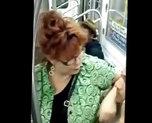 Horny Granny on along to Subway - More at cuntcams.net