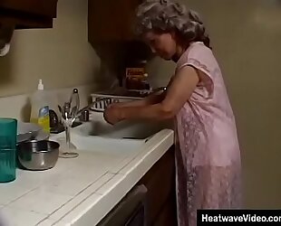 Indecent granny in along to air grey-hair sucks elsewhere along to seized plumber